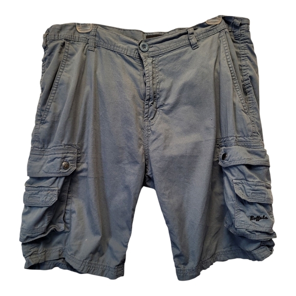 Buffalo David Bitton Pewter Blue Cargo Shorts Casual Style - Size 32 - Picture 1 of 4